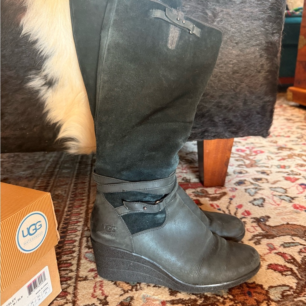UGG Black Women's Wedge Boots